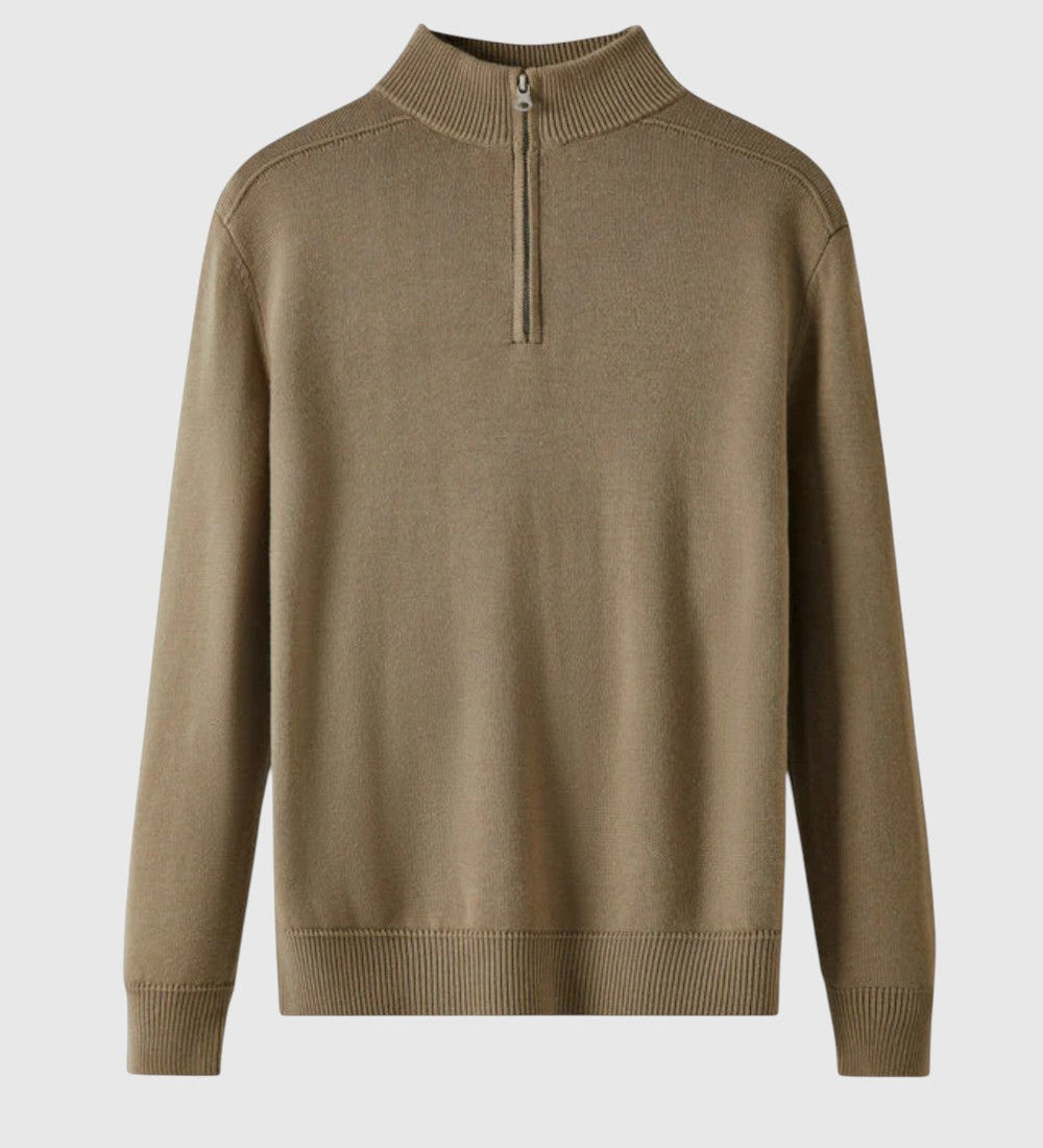 Jenő - Merinó gyapjú pulóver cipzárral Capri